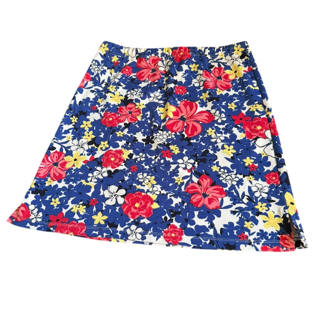 Talbots Women’s Skirt Medium Floral A-Line Pull-On Stretch‎ Office Career Flower